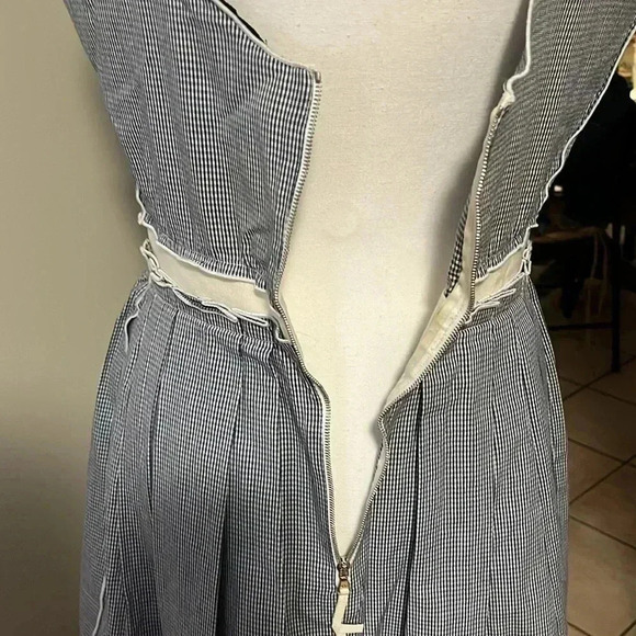 [46/US10]D&G Plaid Retro Style Sleeveless Knee Length  MIDI Dress - Picture 9 of 13